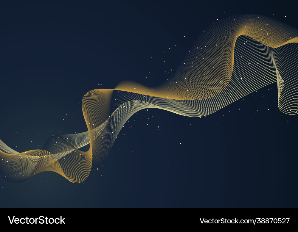 Abstract dynamic wave wavy yellow lines with dot Abstract dynamic wave wavy yellow lines with dot vector image