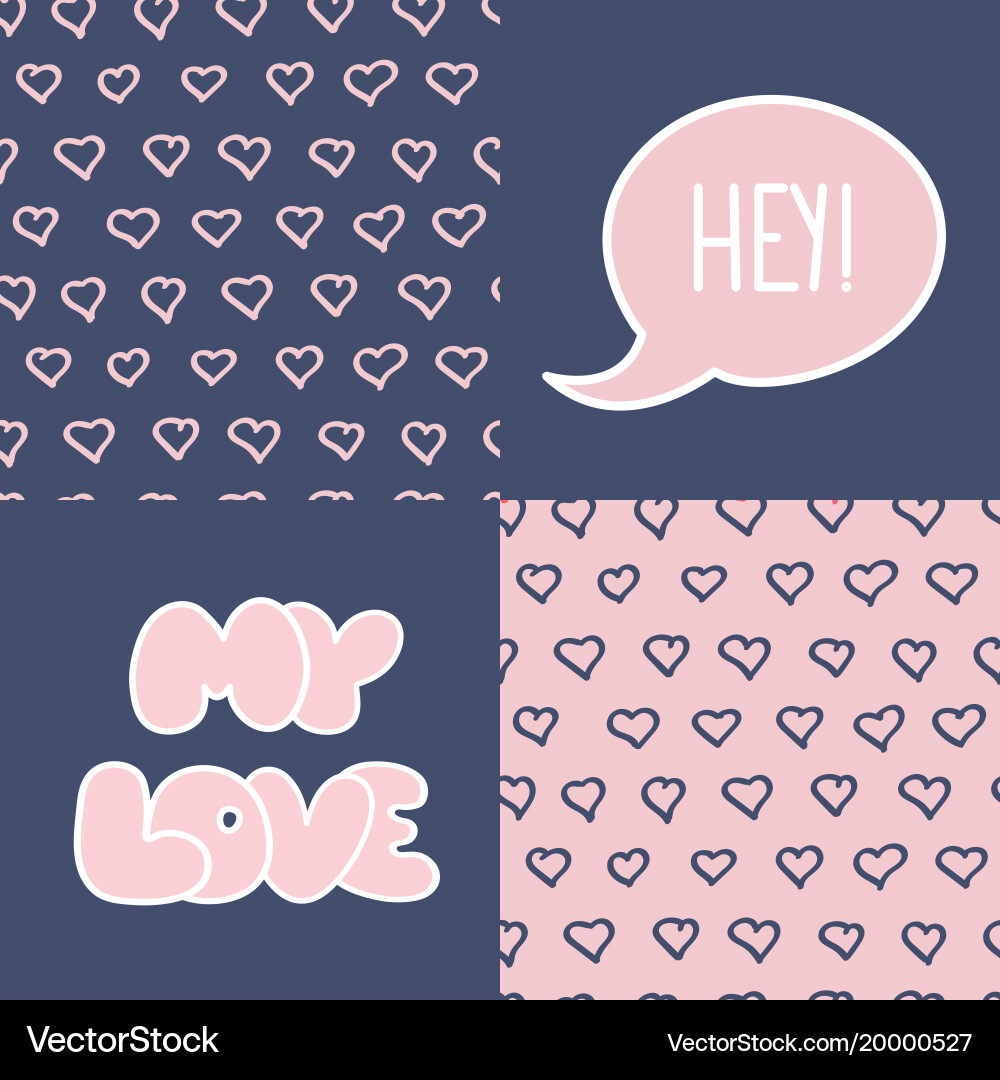 Abstract handdrawn seamless patterns set simple Vector Image