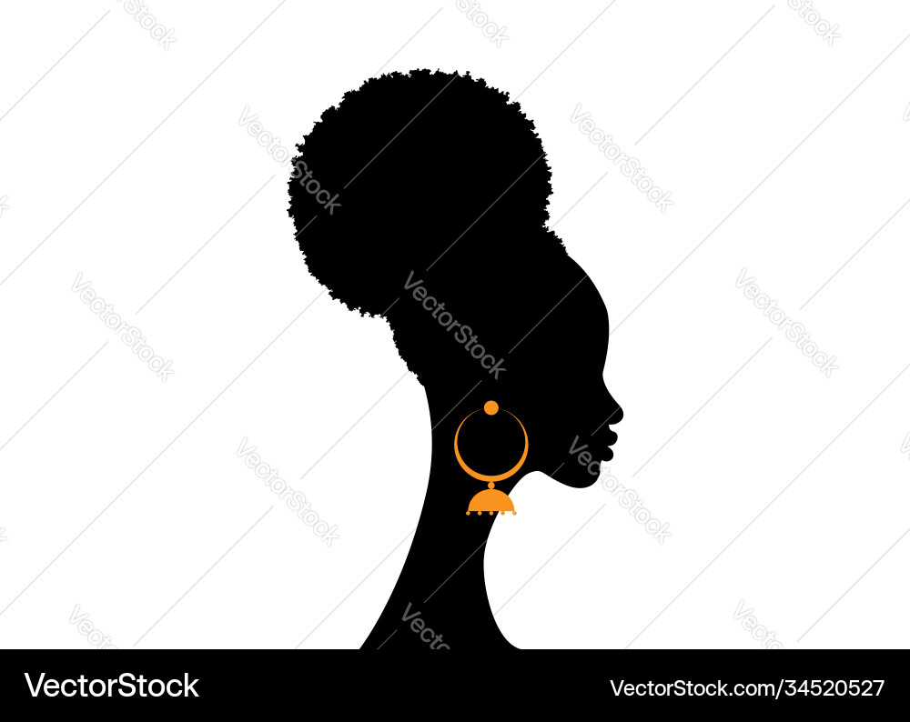 African american woman curly afro hairstyle vector image