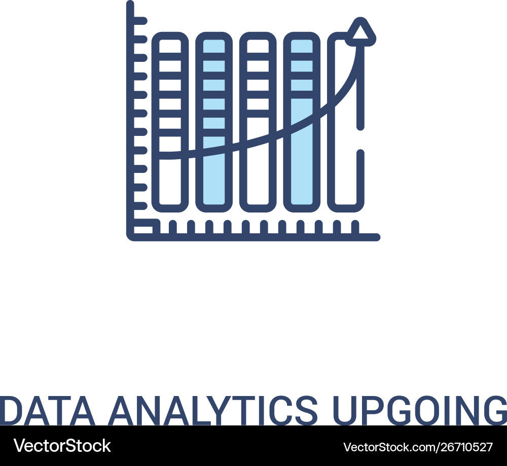 Data analytics upgoing bars chart concept 2 Vector Image