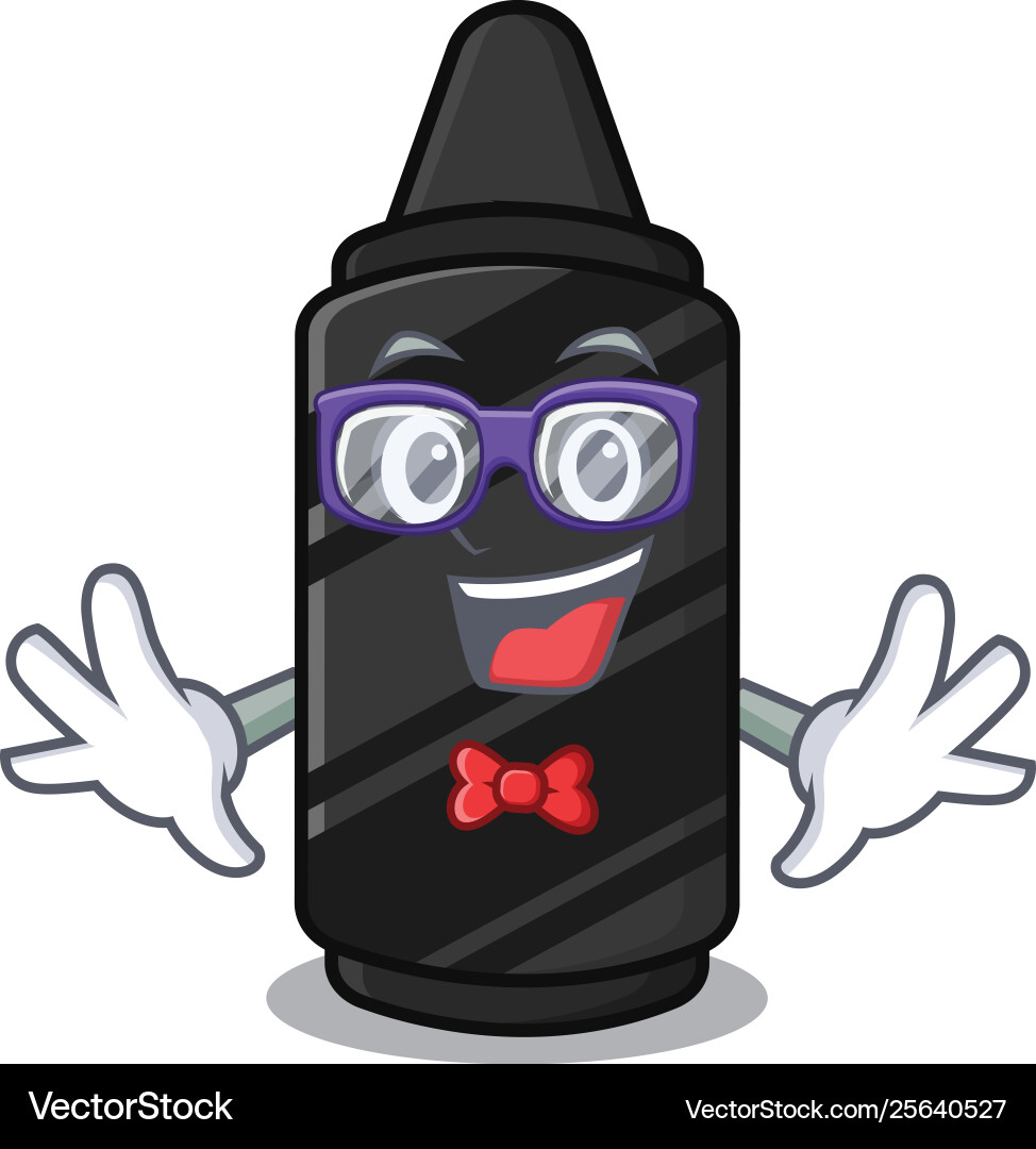 Geek black crayon in character shape vector image