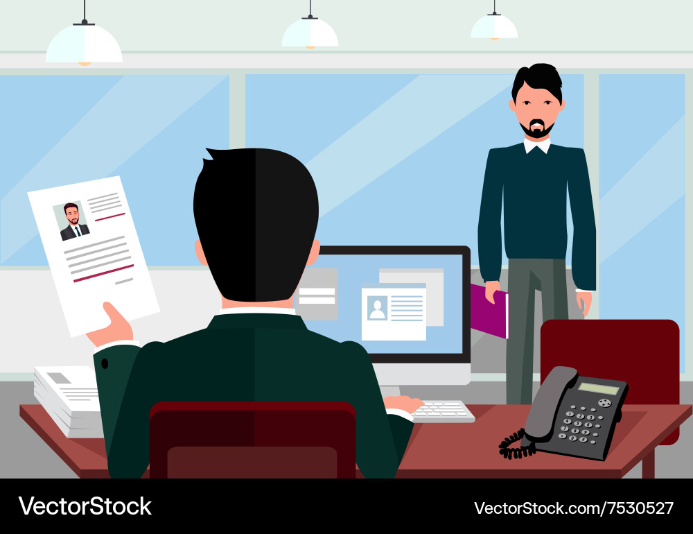 Hiring recruiting interview Royalty Free Vector Image