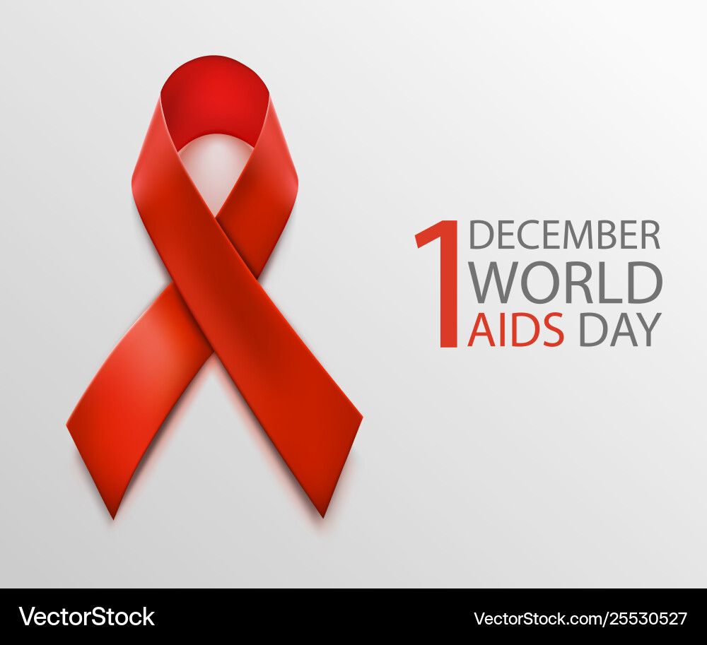 Hiv awareness red ribbon world aids day concept vector image