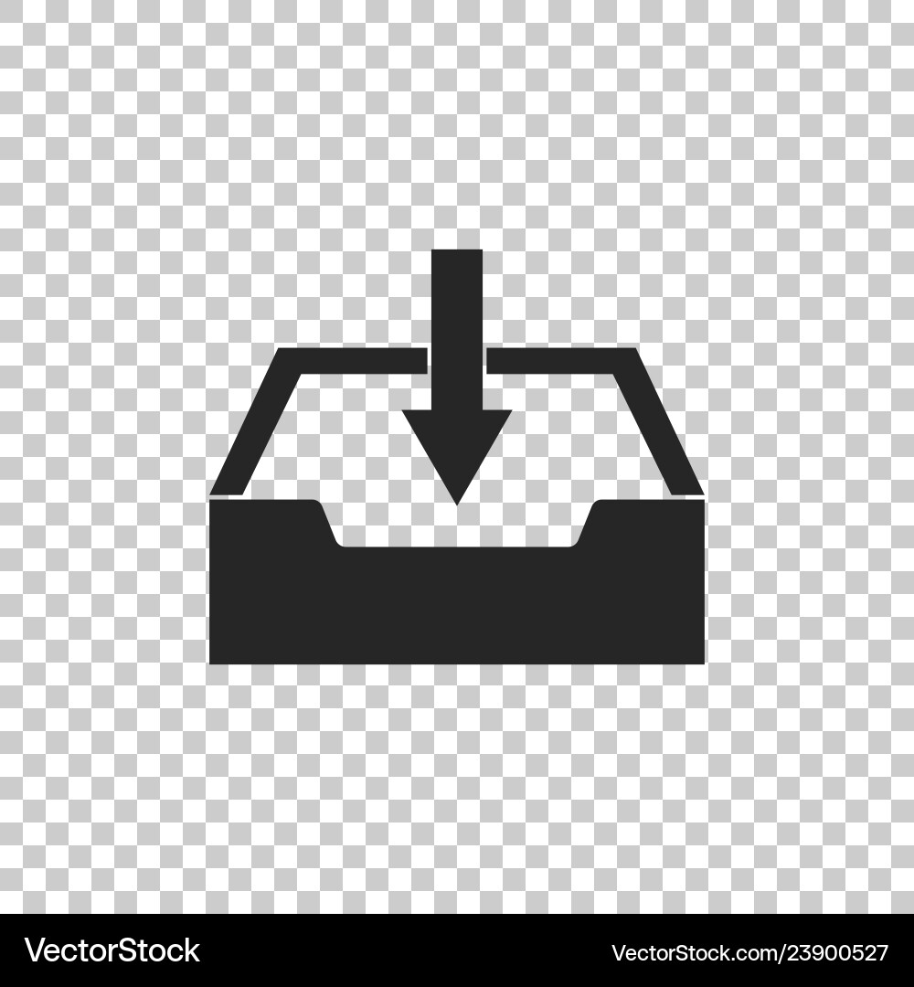 Inbox Icon - Transparent Background Vector Image