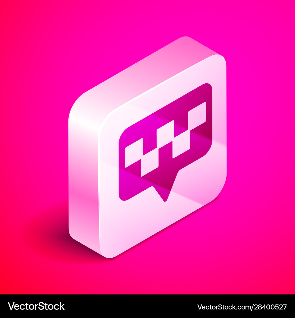 Isometric map pointer with taxi icon isolated Isometric map pointer with taxi icon isolated Vector Image