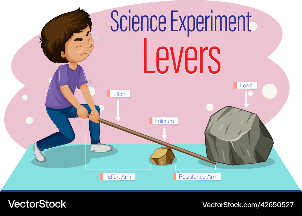 Levers simple machine science experiment Levers simple machine science experiment vector image