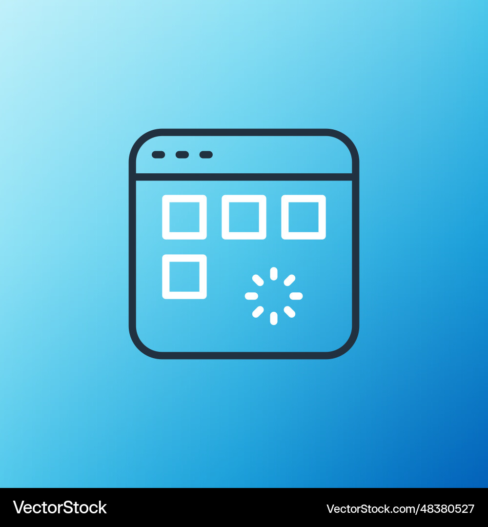 Line loading a data window with progress bar Line loading a data window with progress bar vector image