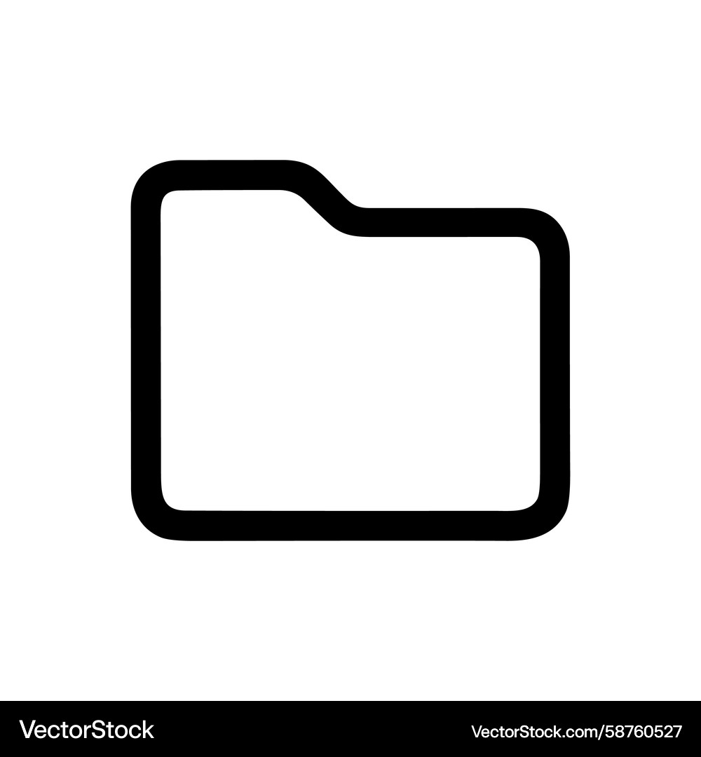 Line Style Empty Folder Icon Vector Image