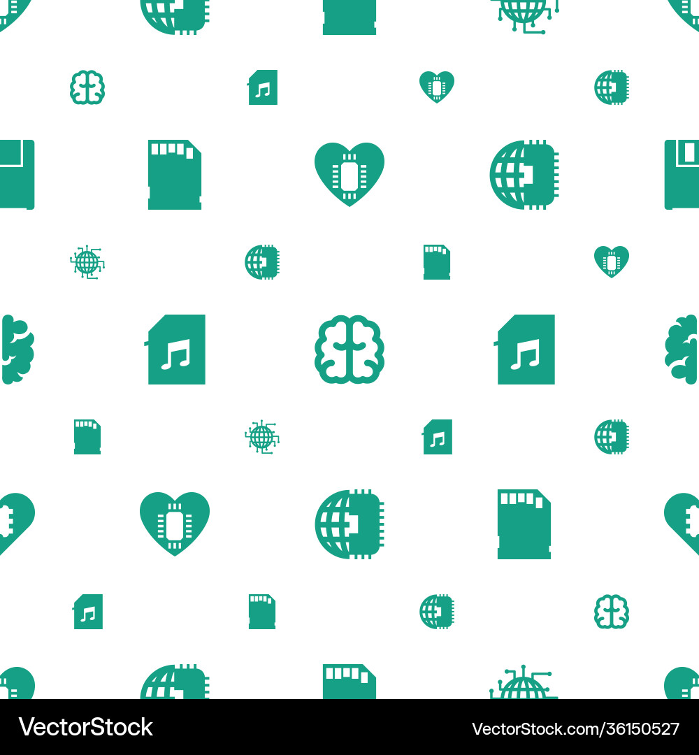Memory icons pattern seamless white background vector image