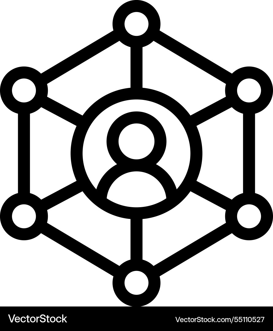 Network icon thin linear style design isolated Network icon thin linear style design isolated vector image