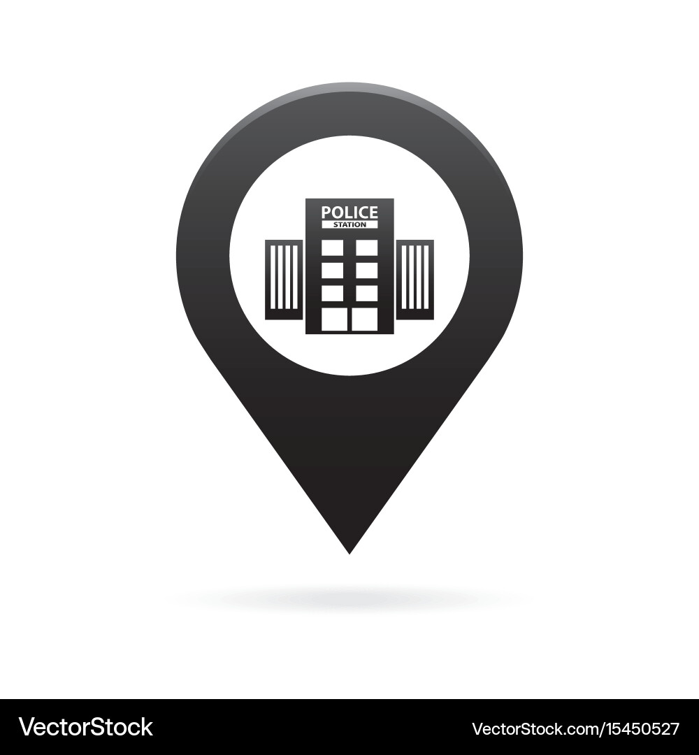 Police station map pointer icon marker gps vector image