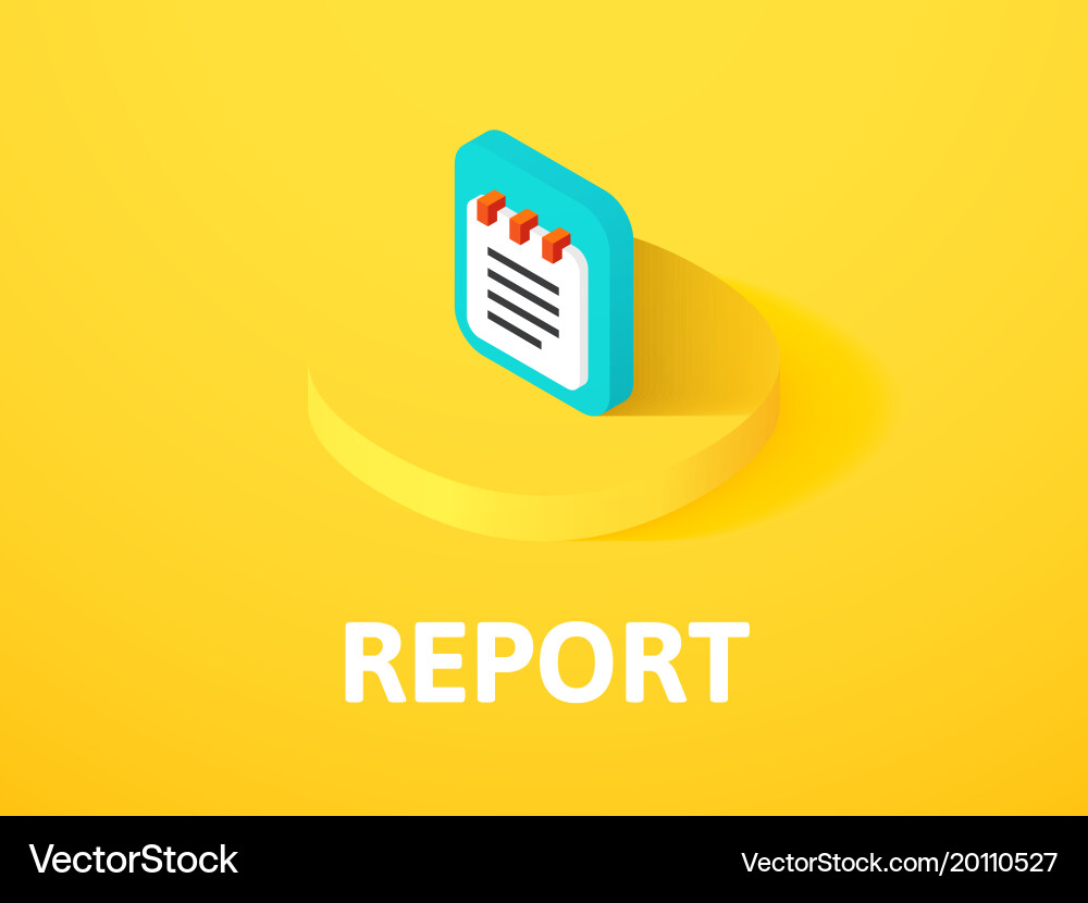 Report isometric icon isolated on color Vector Image