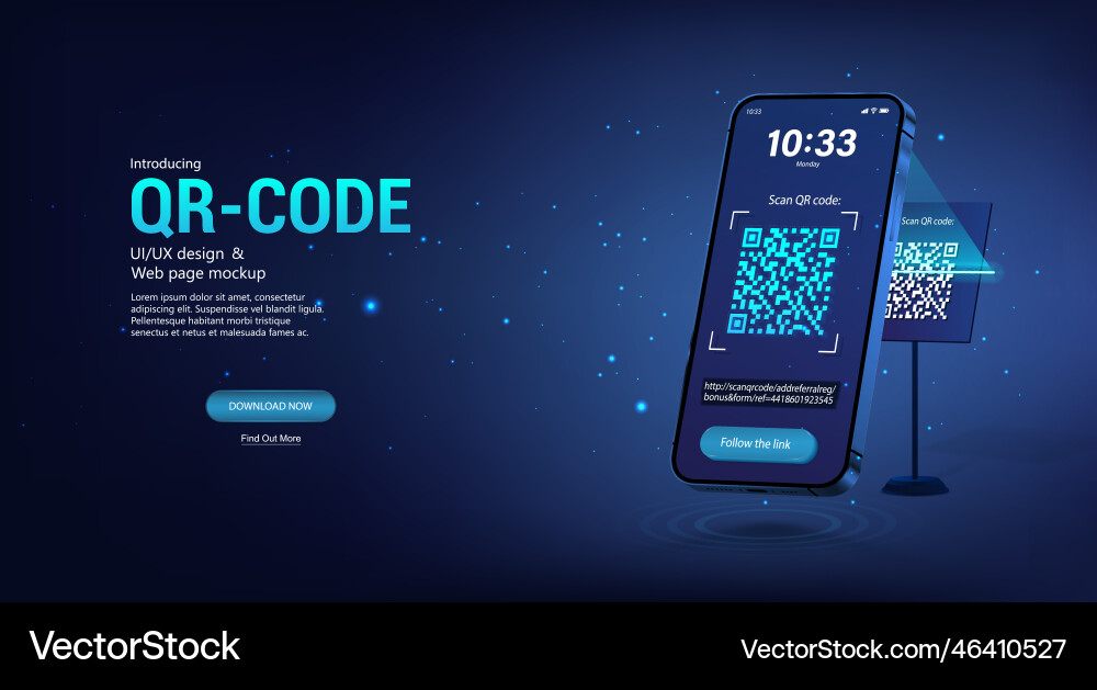 Scanning the qr code through a smartphone Scanning the qr code through a smartphone vector image