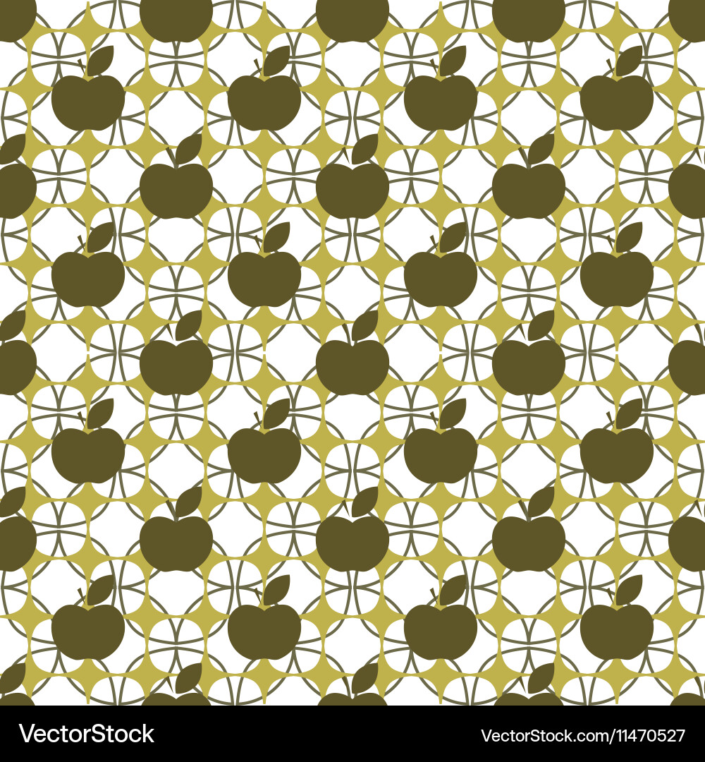Seamless apple background pattern vector image