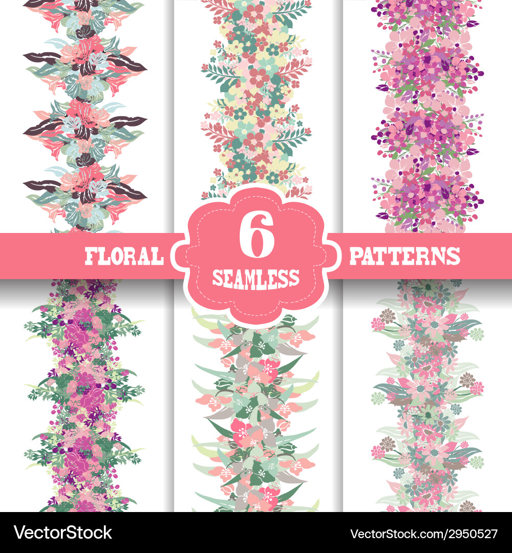 Seamless patterns set Vector Image