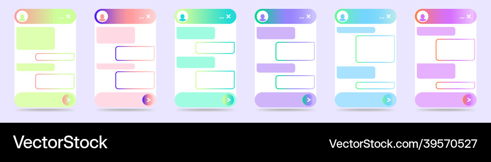 Set von Chatbot-Fenster-Dialog-Schnittstelle für die Website Vektorbild