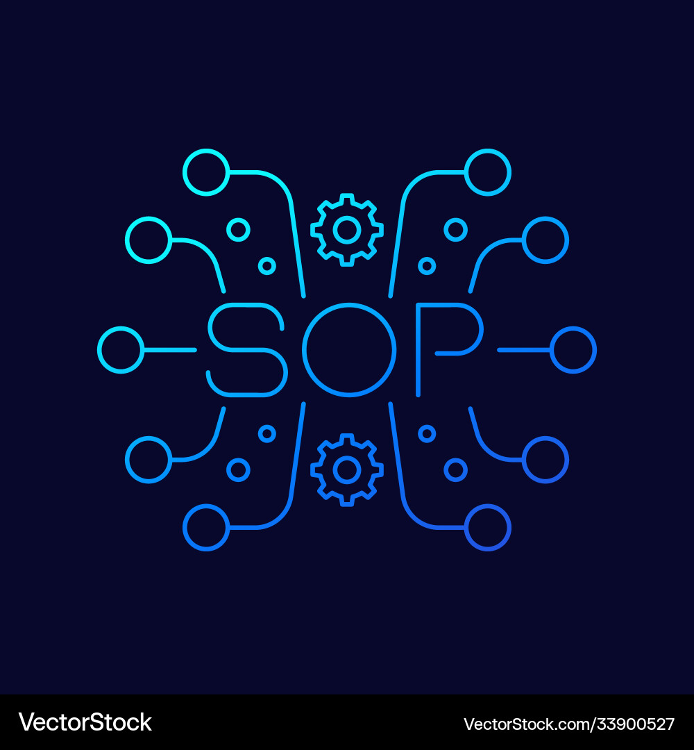Sop icon standard operating procedure vector image