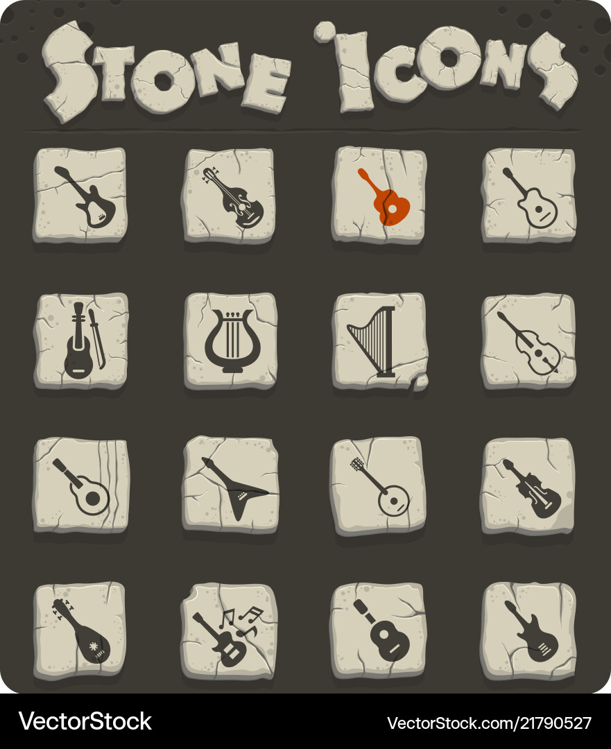String instruments icon set Vector Image