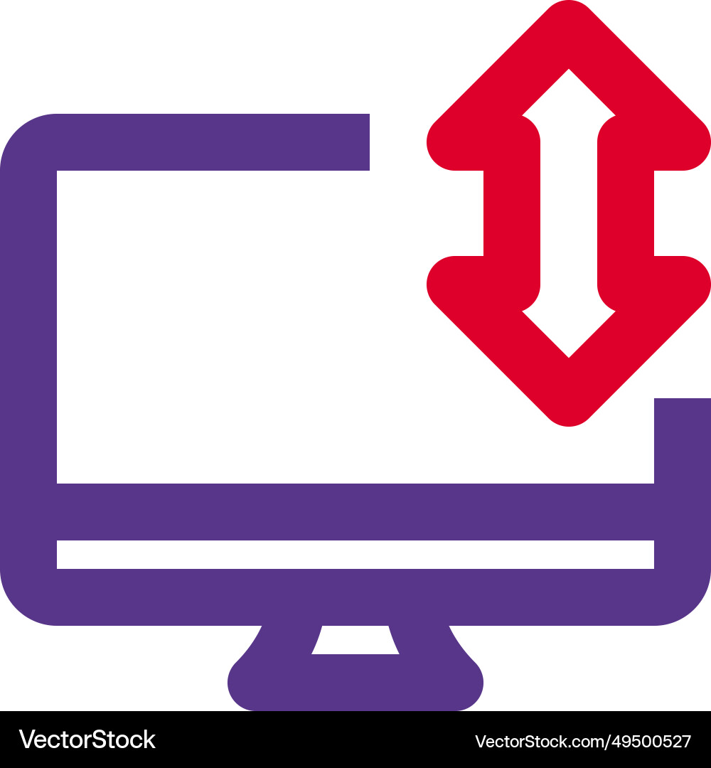 Transferring data via desktop between devices vector image