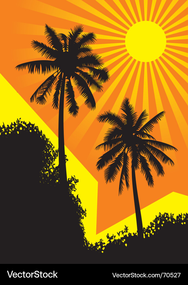 Tropical Palm Beach Vector Image
