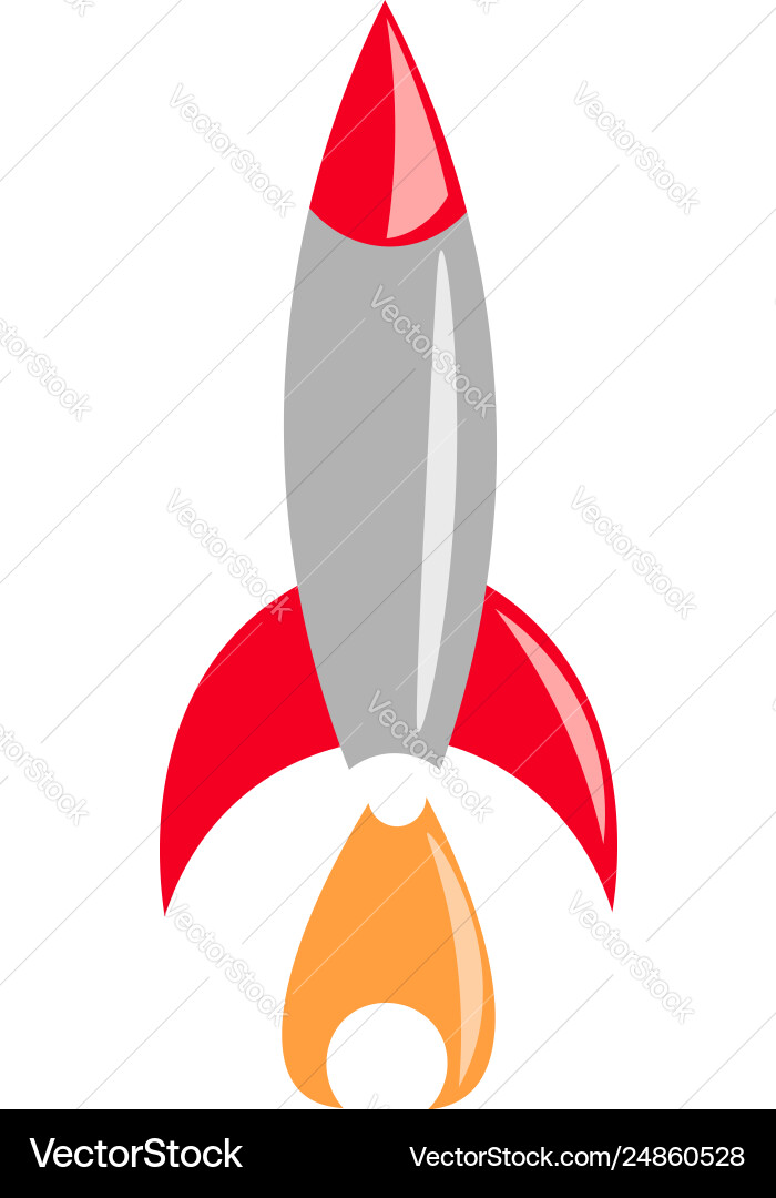 A rocket on its way to interstellar journey color Vector Image