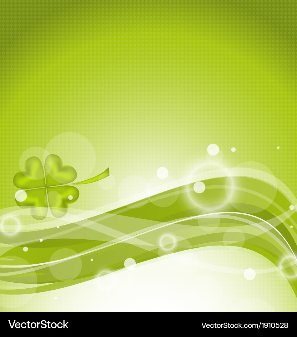 Abstract line background with clover for st Vector Image