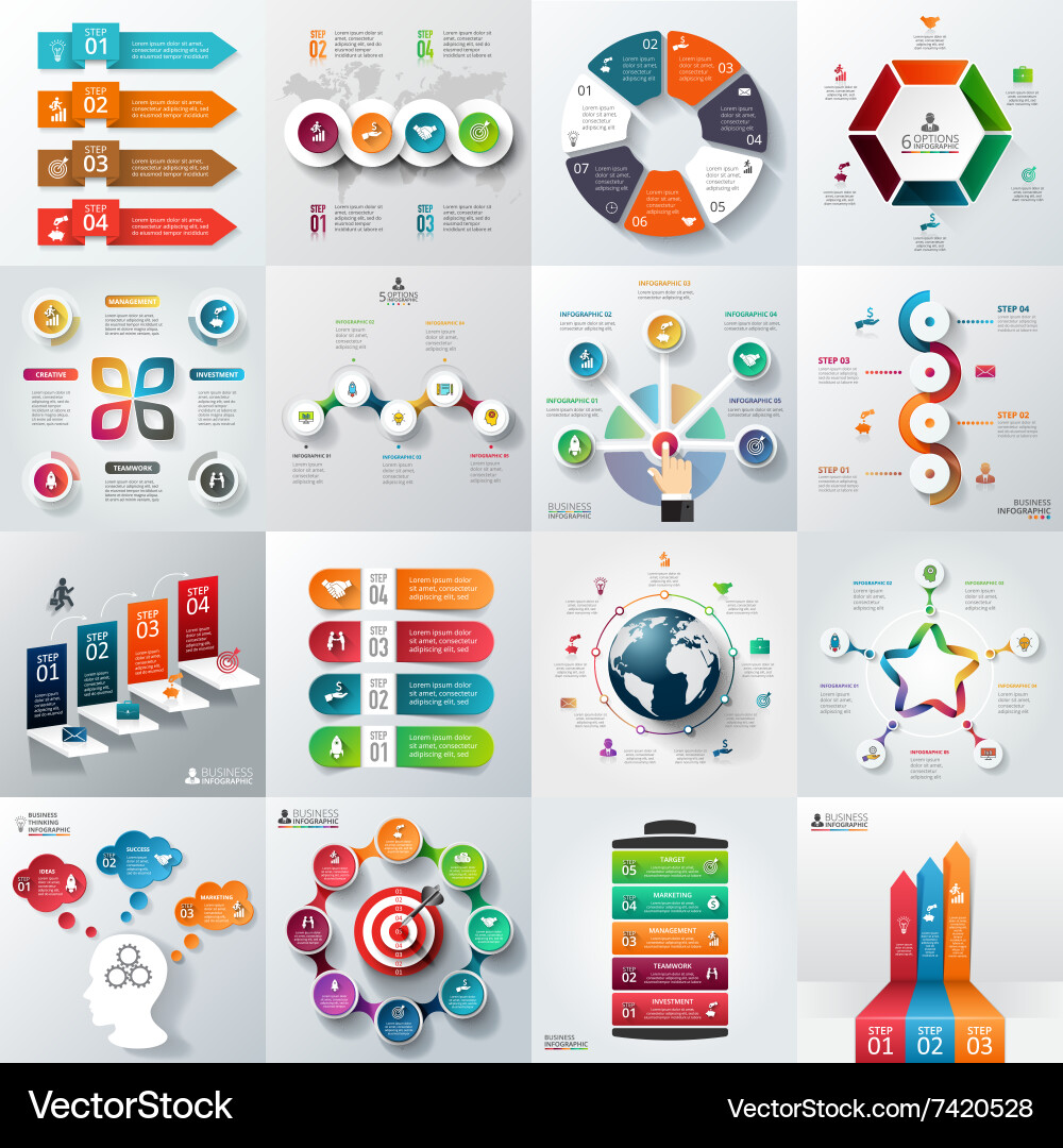 Business Data & Workflow Templates Vector Image