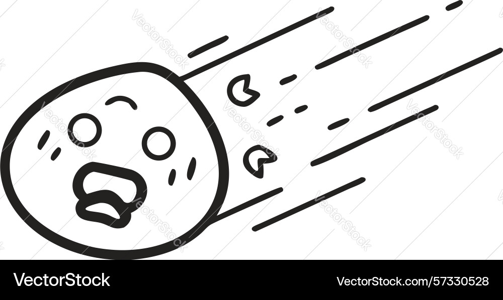 Celestial descent stylized comet or meteor vector image