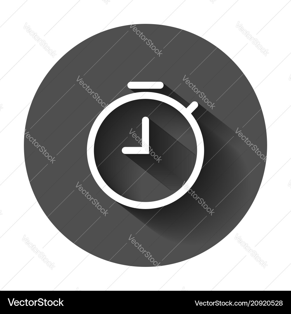 Clock timer icon in flat style time alarm Clock timer icon in flat style time alarm vector image