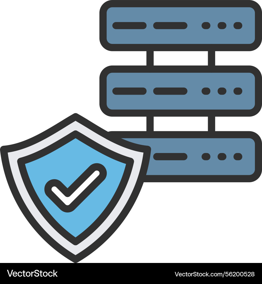 Database security outline filled icon vector image