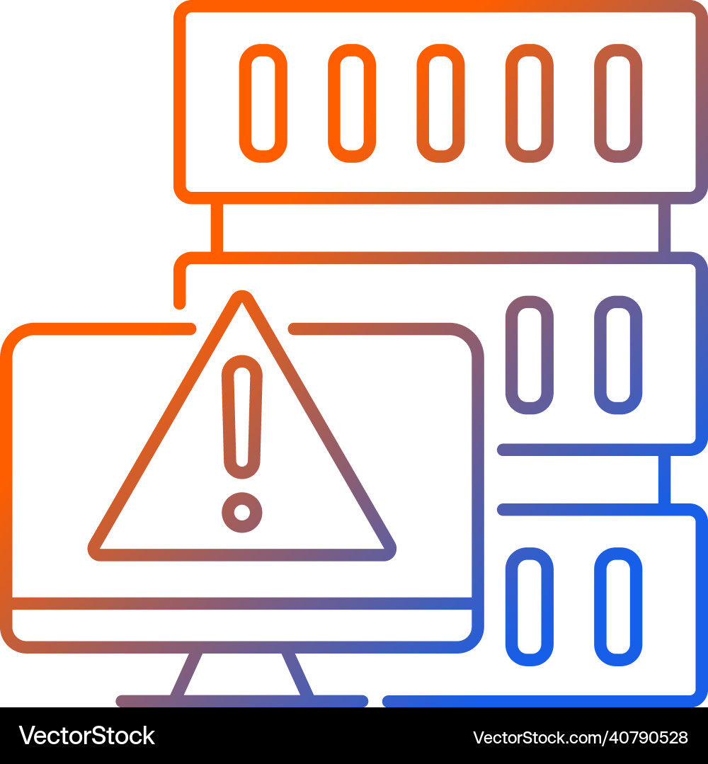 Dos attack gradient linear icon Dos attack gradient linear icon vector image