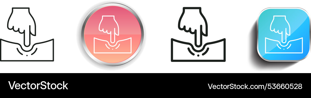 Elasticity icon thin linear regular and button vector image