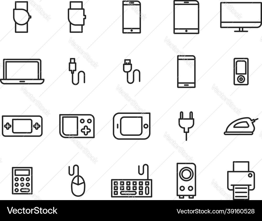 Electric devices on a white background Vector Image