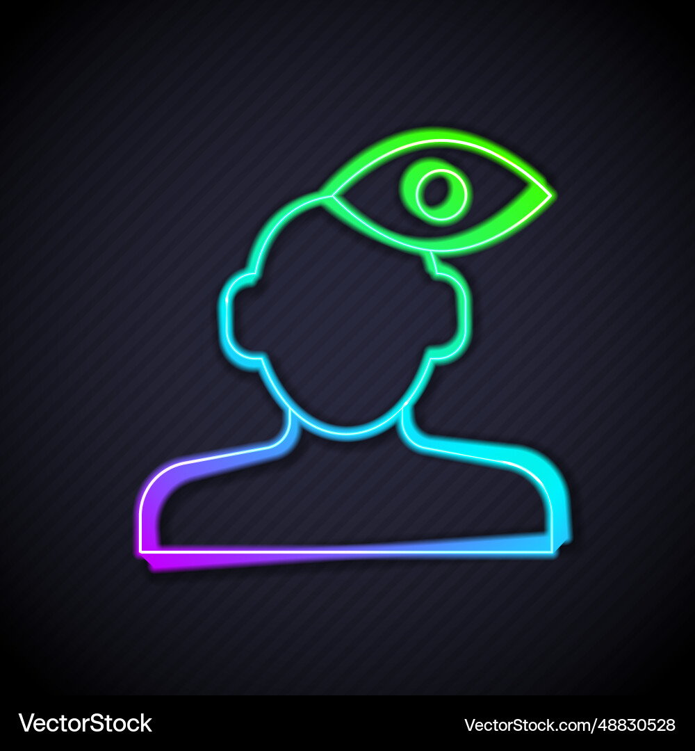 Glowing neon line solution to the problem Glowing neon line solution to the problem Vector Image