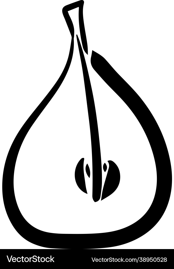 Isolated lineart style half part pear Vector Image