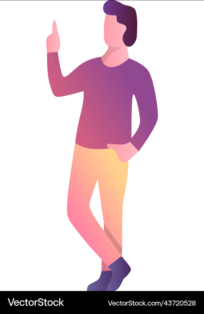 Man pointing finger up icon isolated Vector Image