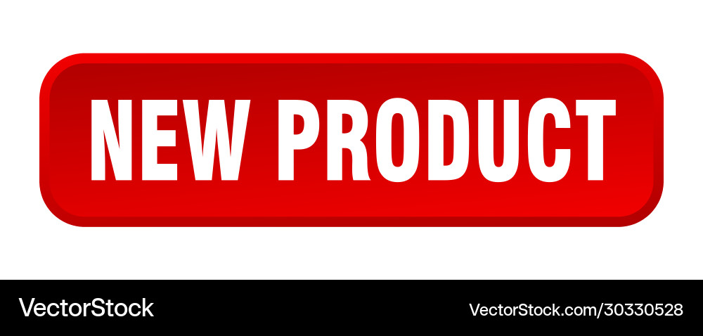 New product button square 3d push Vector Image