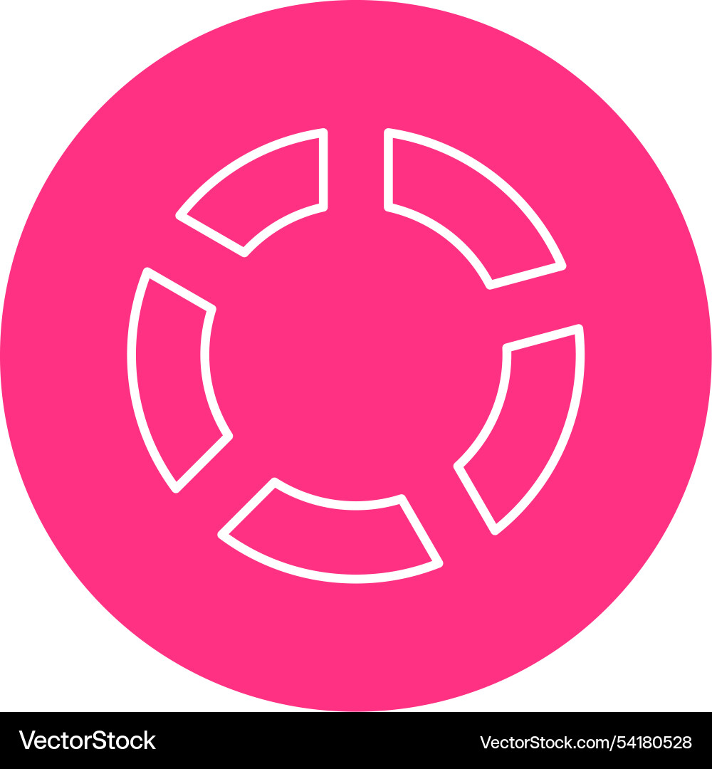 Pie chart line circle icon Vector Image