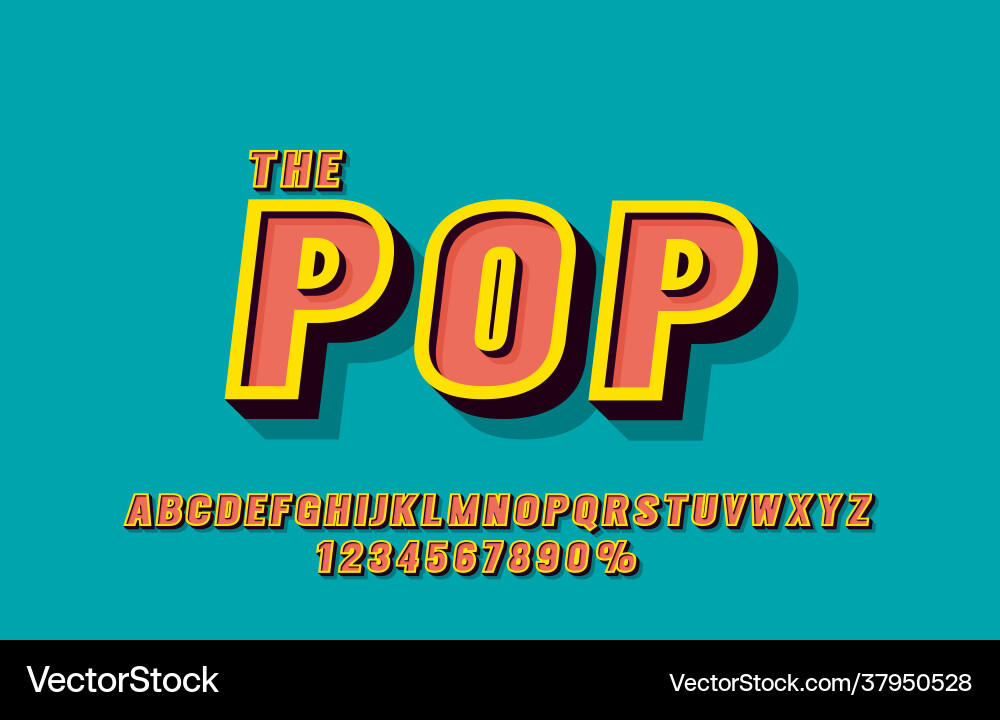 Pop retro Schriftsatz Sammlung Buchstaben und Zahlen Pop retro Schriftsatz Sammlung Buchstaben und Zahlen vektorbild