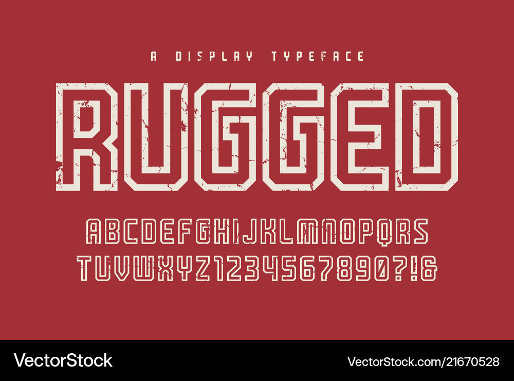 Rugged Display Font - Uppercase vector image