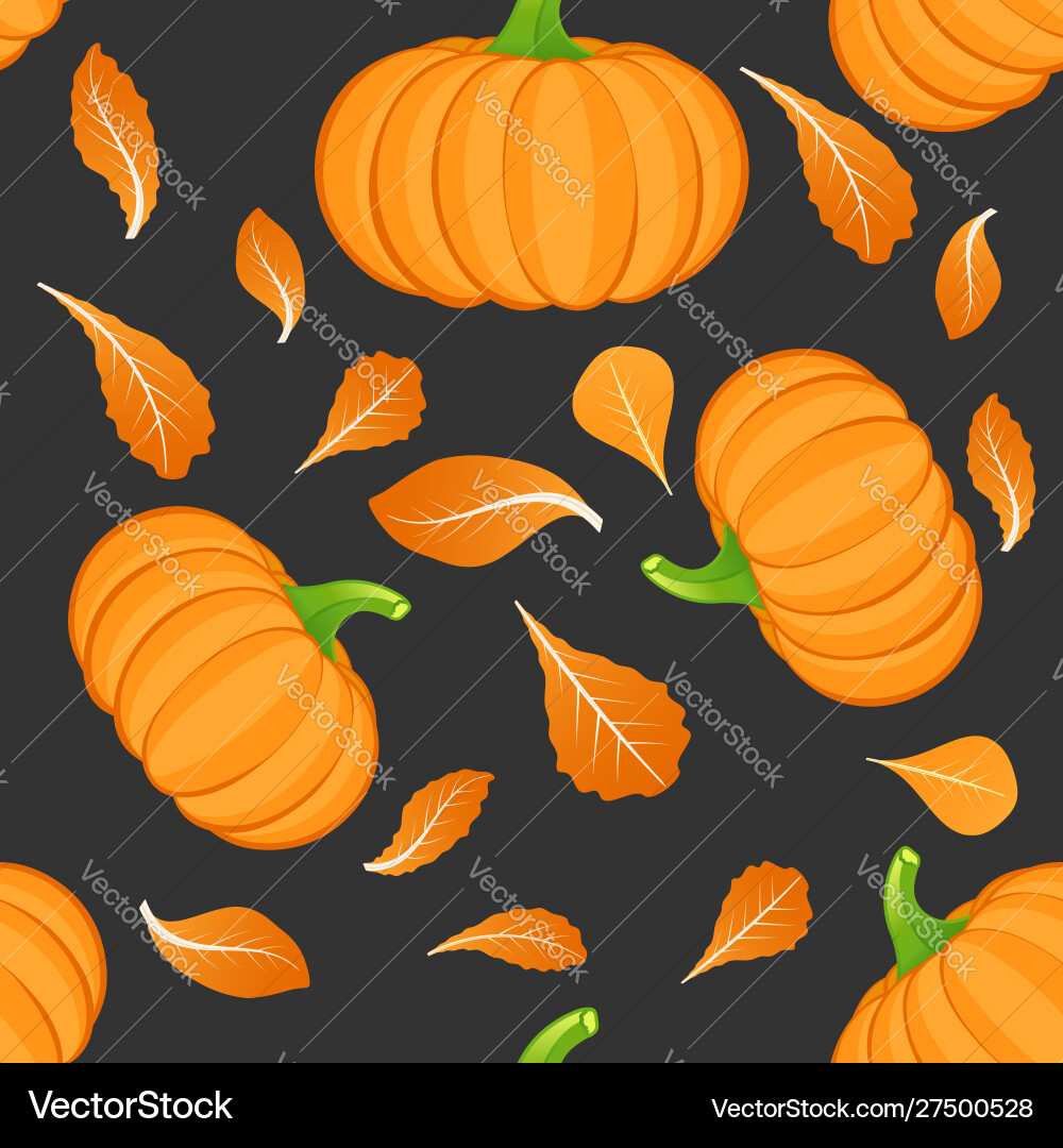 Seamless pattern on dark background with orange Seamless pattern on dark background with orange vector image