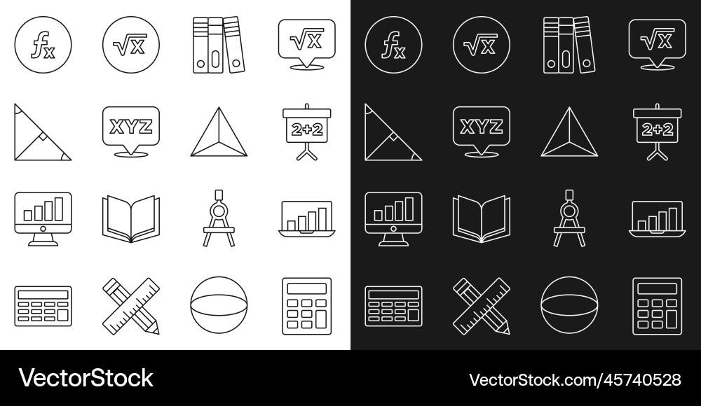 Set line calculator laptop with graph chart Set line calculator laptop with graph chart vector image