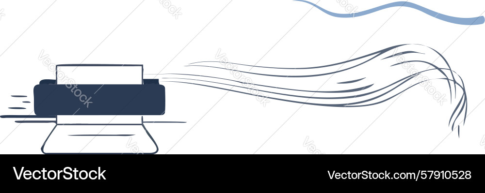 Stylized print head creating wavy lines design Vector Image