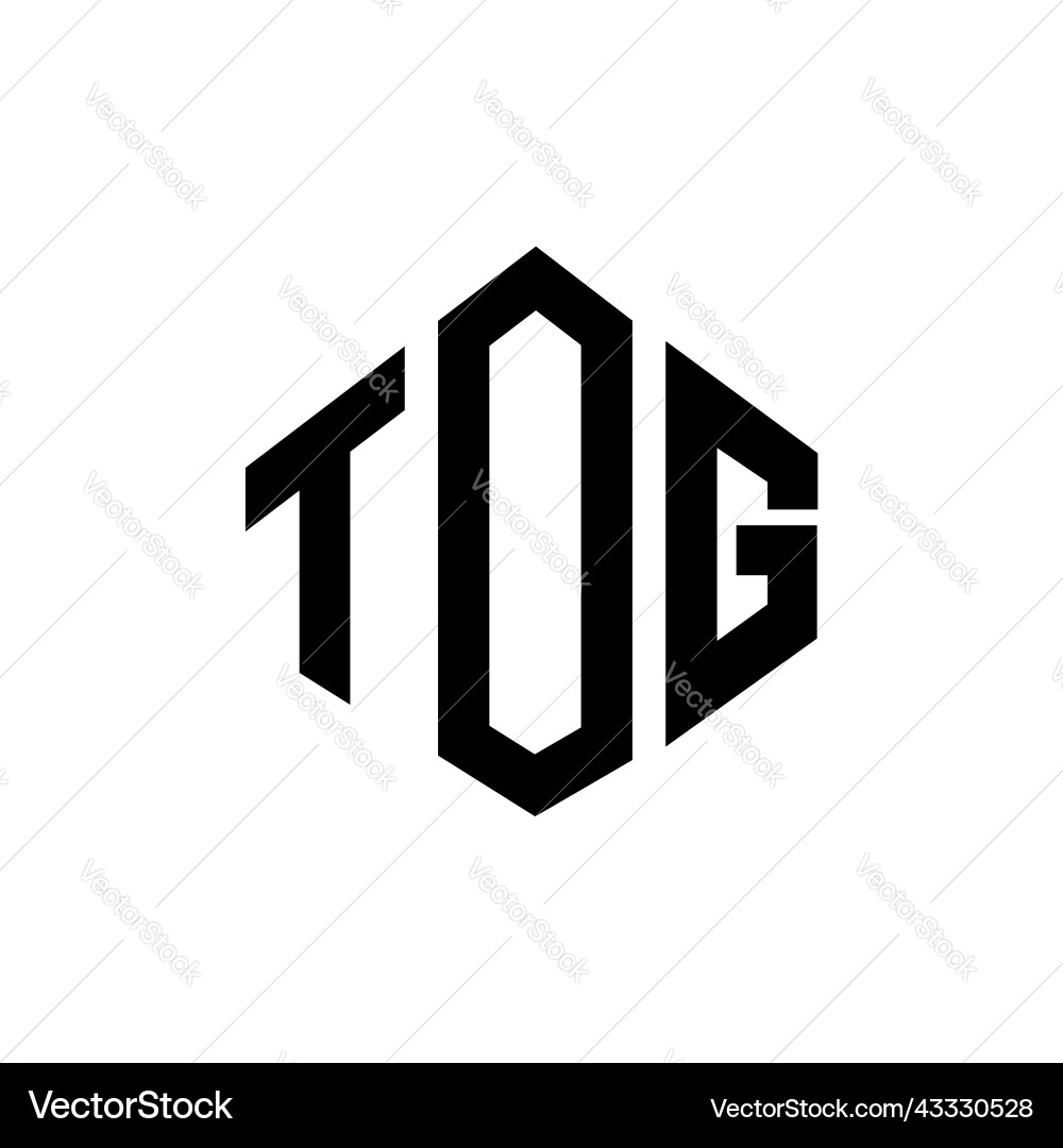 Tog letter logo design with polygon shape Vector Image
