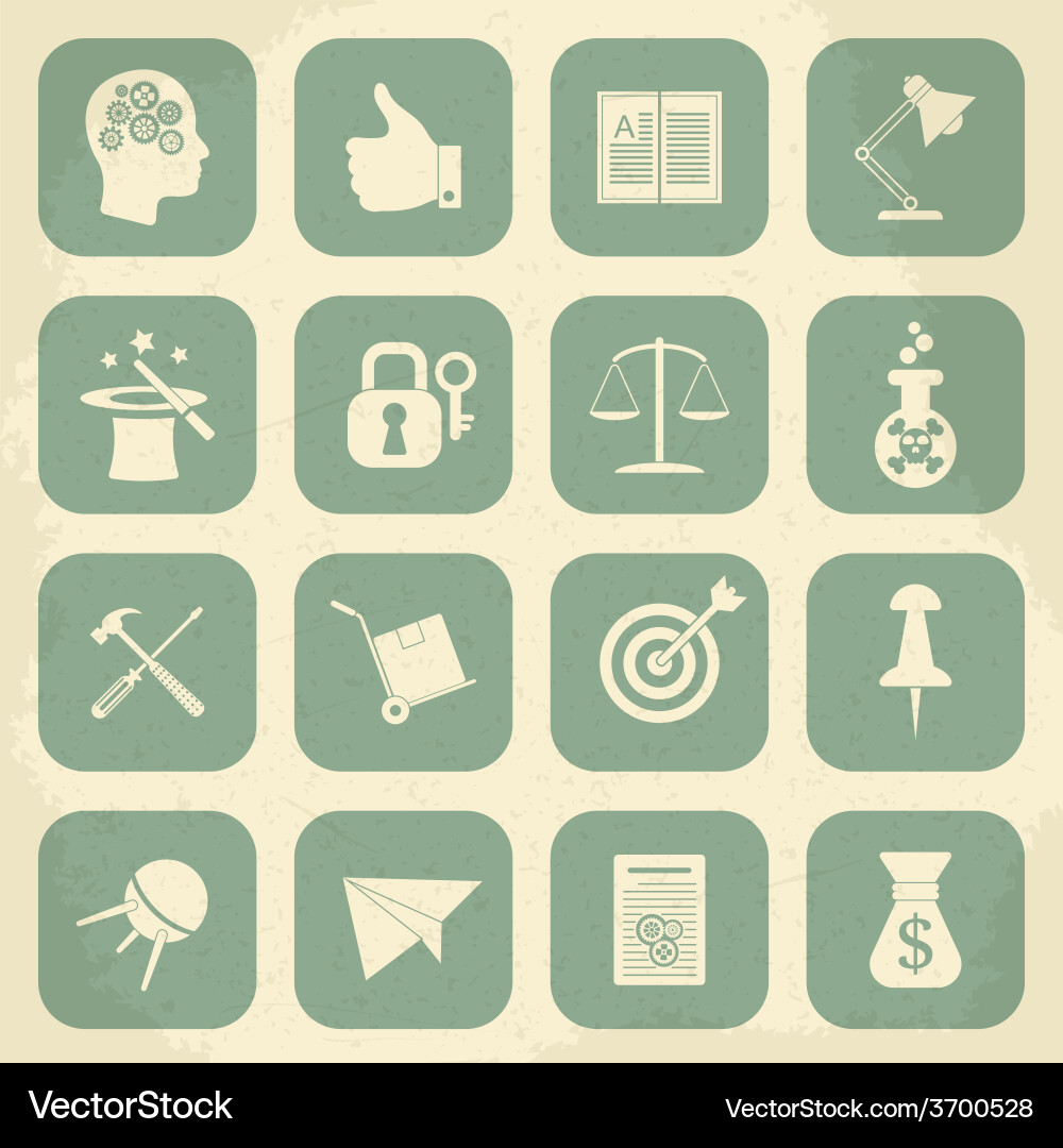 Universal retro icons for web and mobile vector image