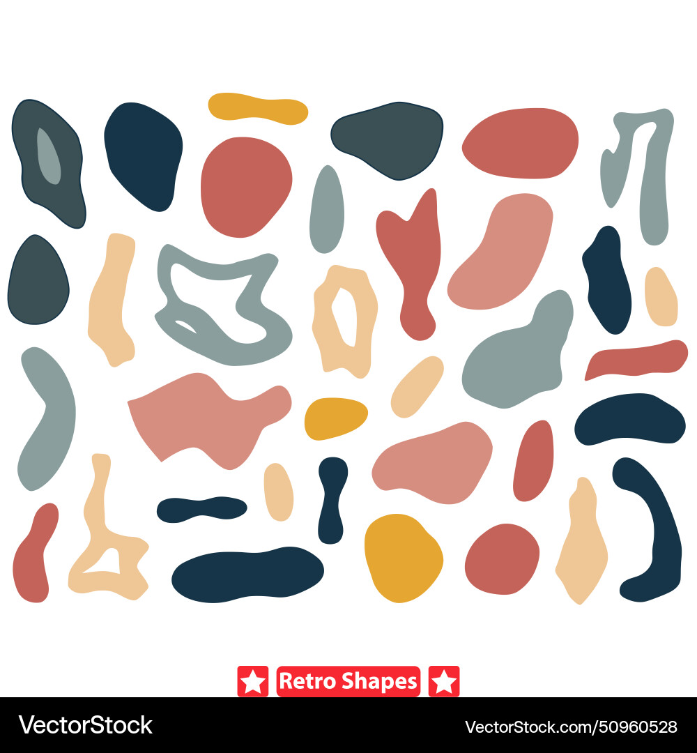 Vintage pop explosion retro color blob collection Vintage pop explosion retro color blob collection vector image