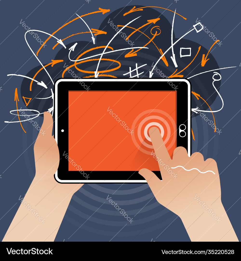 Web access via tablet pc Web access via tablet pc vector image