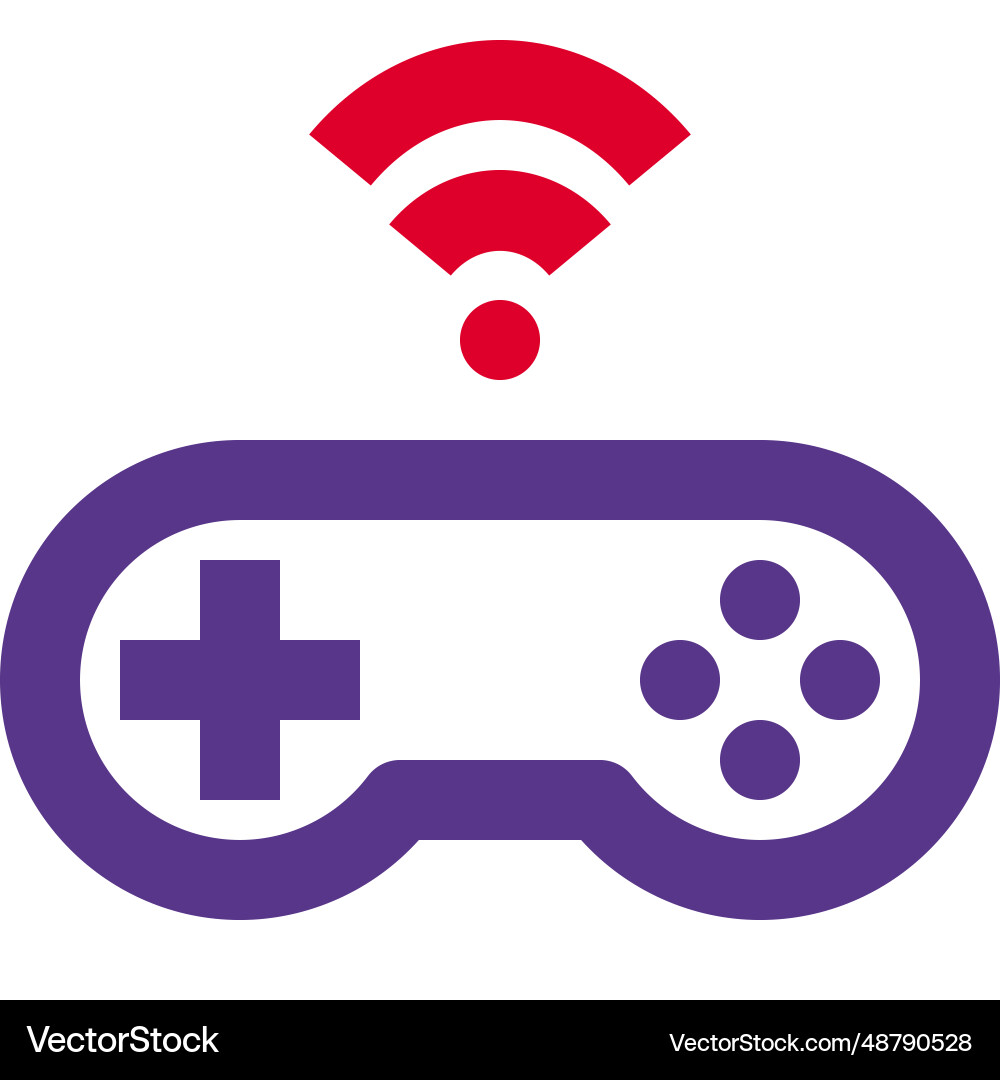 Wireless console or controller device for gaming vector image