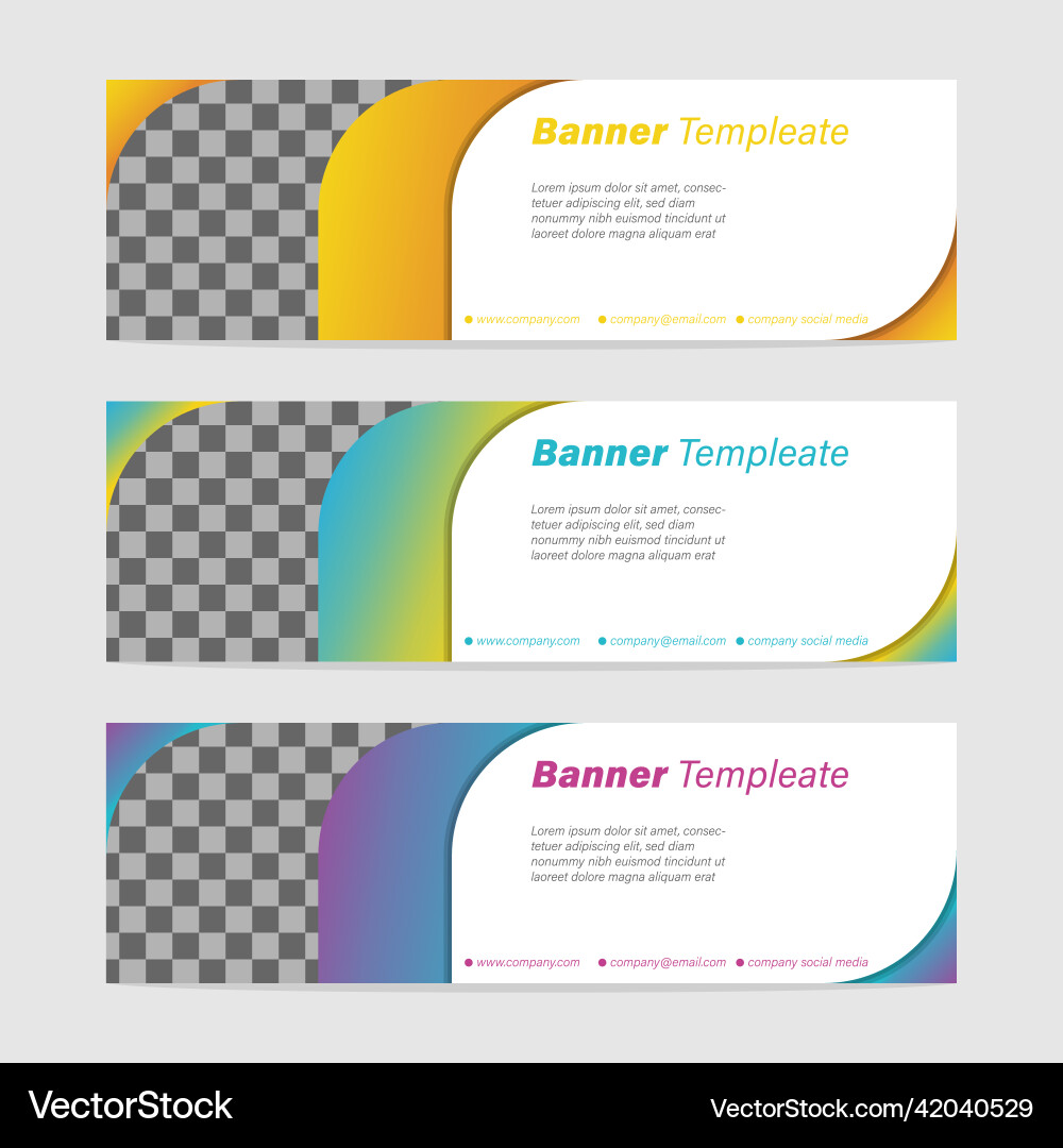 Abstract modern web banner collection header Vector Image