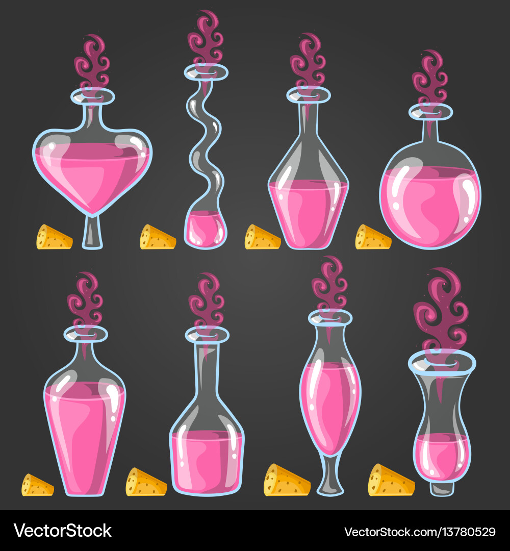 Big set with different magic elixir Big set with different magic elixir vector image